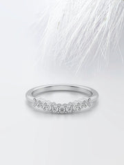 Round Cut Moissanite Diamond Wedding Band in White Gold Mapple Gems